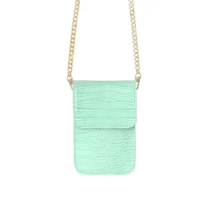 Croco dames telefoon tasje - Mintgroen/ mintkleur | Animal collectie