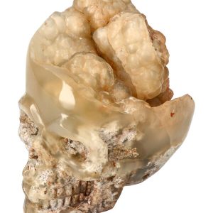 Kersenbloesem Agaat geode Kristallen schedel, 10 cm, 796 gram